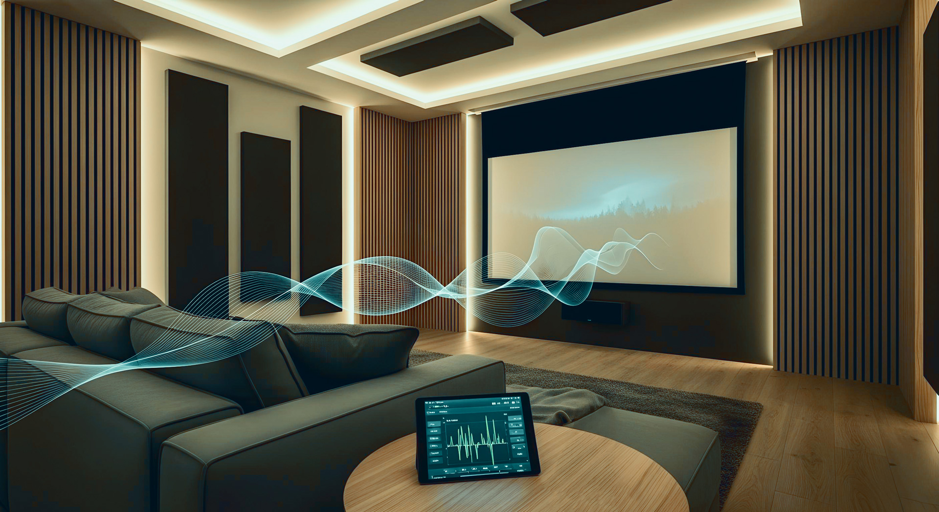 freepik_edit_Photorealistic-image-of-a-modern-living-room-used-2- Heimkinoraum mit visualisierter Akustik-Optimierung