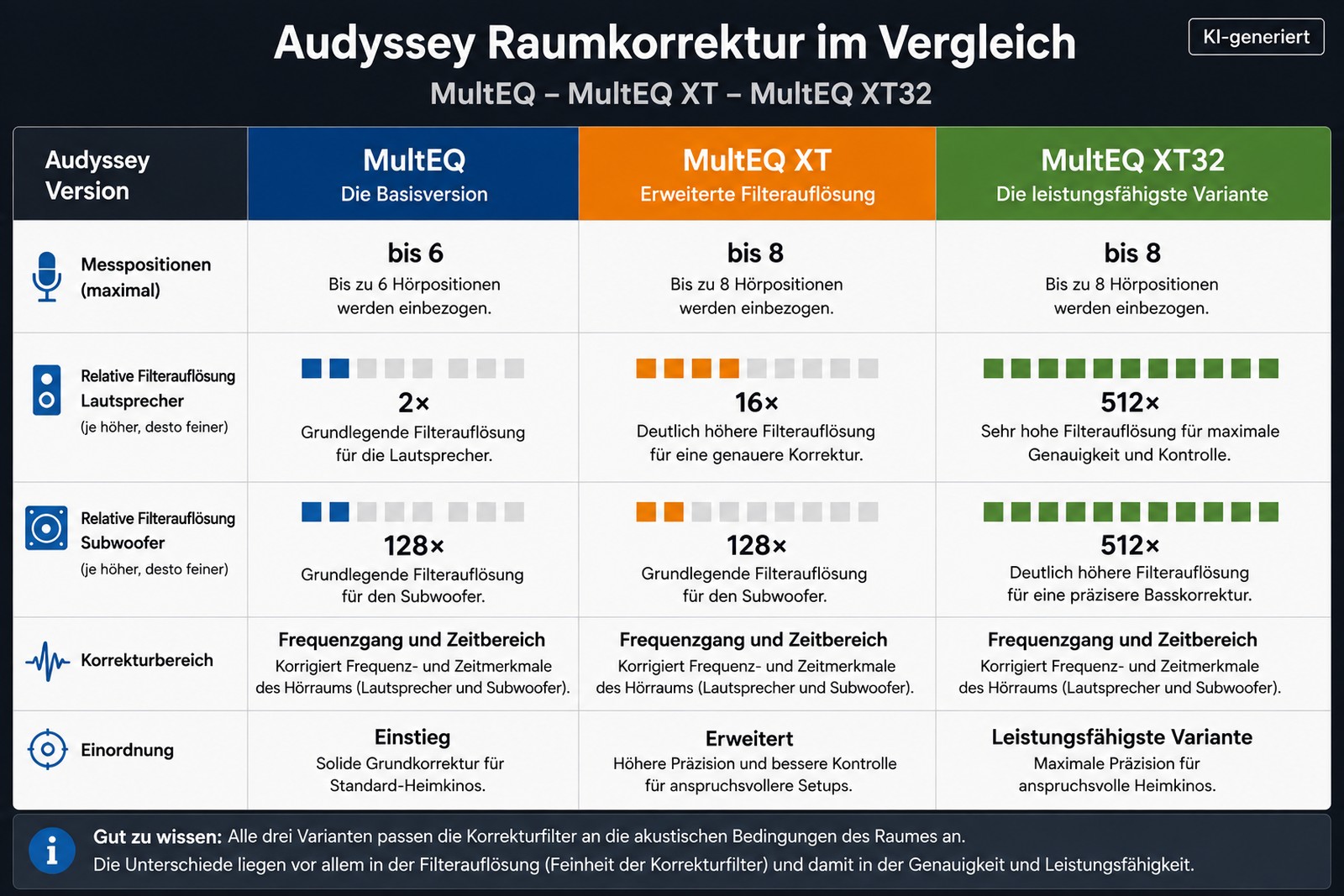 Audyssey im Heimkino – MultEQ, MultEQ XT und MultEQ XT32 im Vergleich Double Bass Array richtig einmessen
