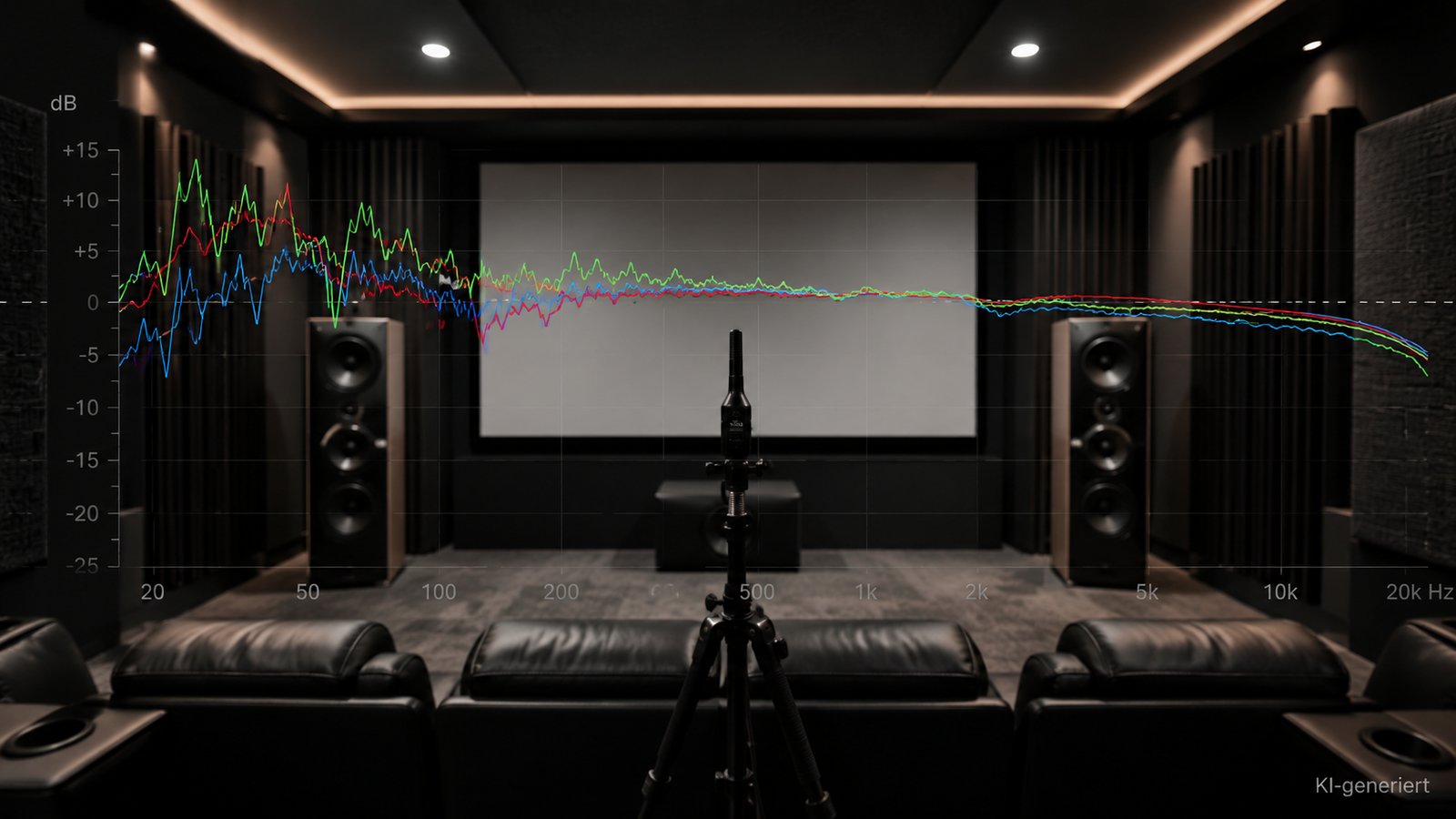 Audyssey im Heimkino – Einmessung und Raumkorrektur mit Messmikrofon und dargestellten Frequenzgängen