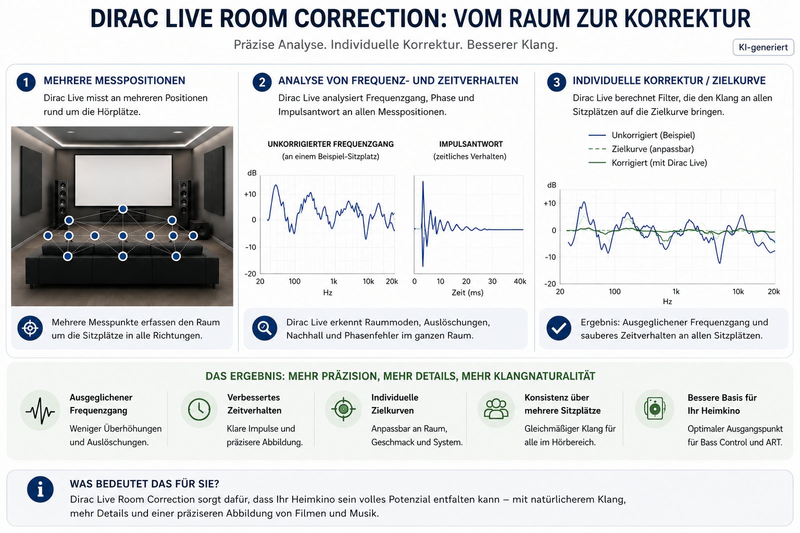 Grafik zeigt MultEQ Filter-Frequenzbereich